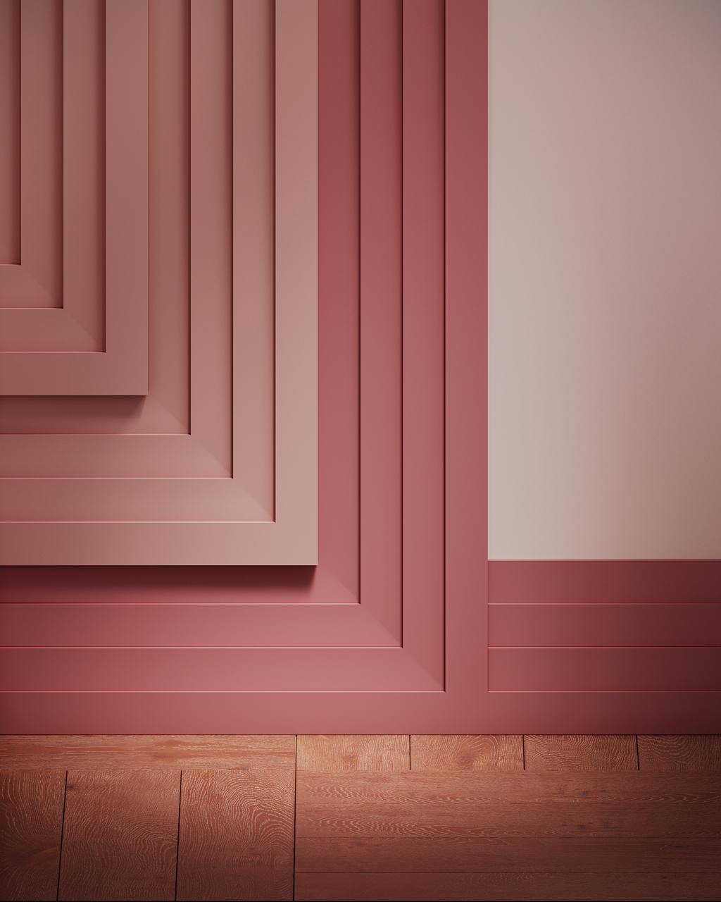 Modern rózsaszín geometrikus fali panel