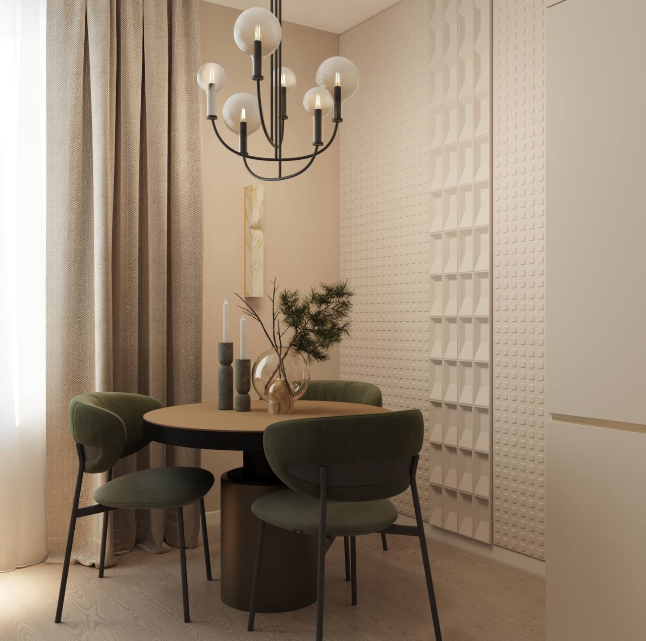 Étkező 3D falpanellel